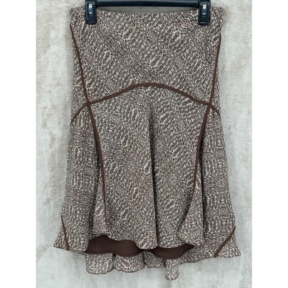 Worthington Skirt Womens 10 Brown A-Line Knee Length Hi Lo Y2K Fairy Office Work
